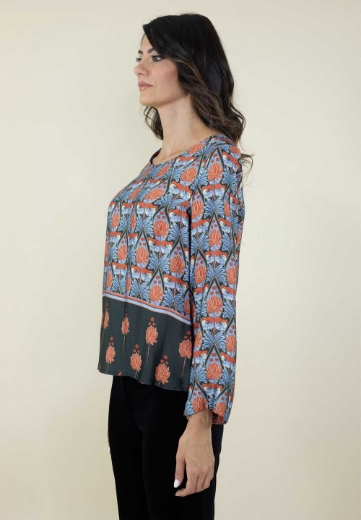 Casacca slim fantasia liberty colore nero