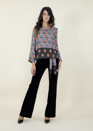 Casacca slim fantasia liberty colore nero