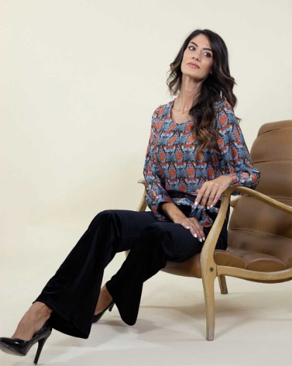 Casacca slim fantasia liberty colore nero