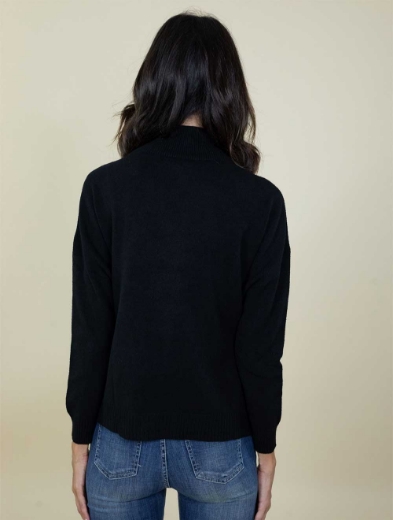Maglia lupetto a scatola rasata colore nero