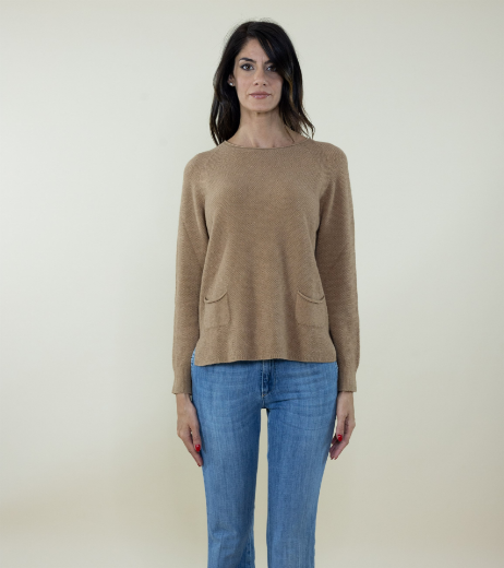 Immagine di MAGLIA SLIM CON TASCHE TRAMATA