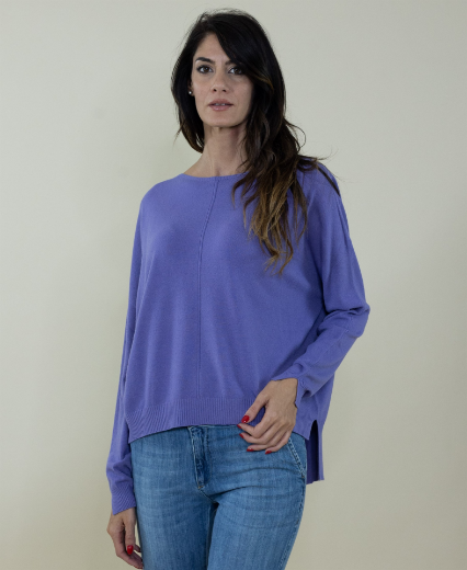 Immagine di Maglia over rasata in viscosa colore viola