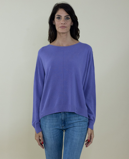 Immagine di Maglia over rasata in viscosa colore viola