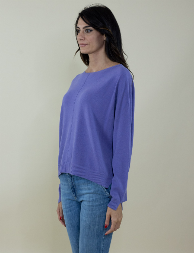 Immagine di Maglia over rasata in viscosa colore viola