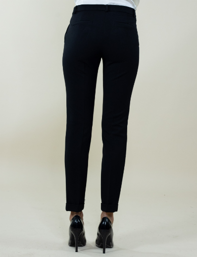 Immagine di Pantalone slim tasche passanti e svolta colore nero