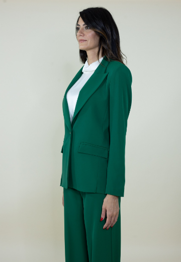 Immagine di Giacca in cady collo rever con tasche colore verde
