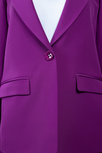 Immagine di Giacca in cady collo rever con tasche colore rubino