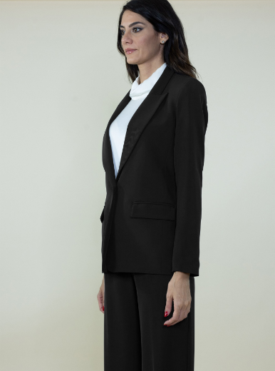 Immagine di Giacca in cady collo rever con tasche colore nero