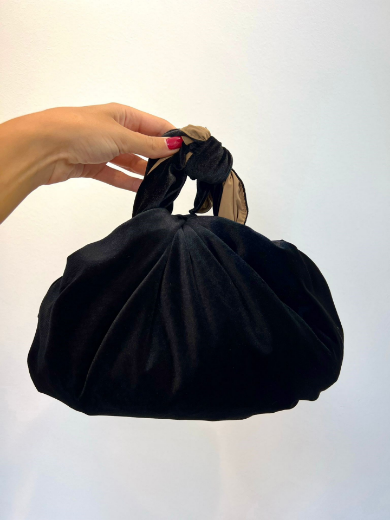 Immagine di Borsa "truscia" velluto e taffetà colore nero