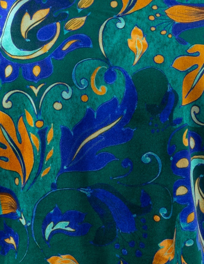 Immagine di Pantalone in velluto fantasia arabesque colore bosco