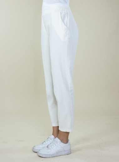 Immagine di Pantalone velluto costine con tasche colore panna