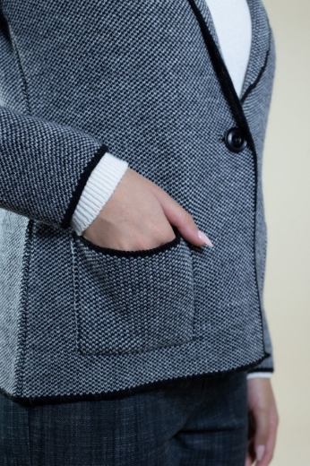 Cardigan melange collo rever con tasche colore nero