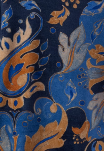 Immagine di Blusa in velluto fantasia arabesque colore blu