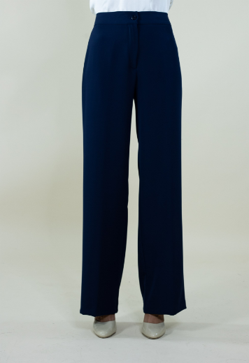 Immagine di Pantalone largo in cady con zip colore blu