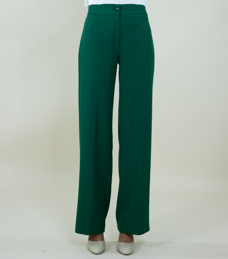 Immagine di Pantalone largo in cady con zip colore verde