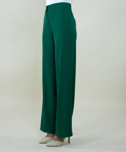 Immagine di Pantalone largo in cady con zip colore verde