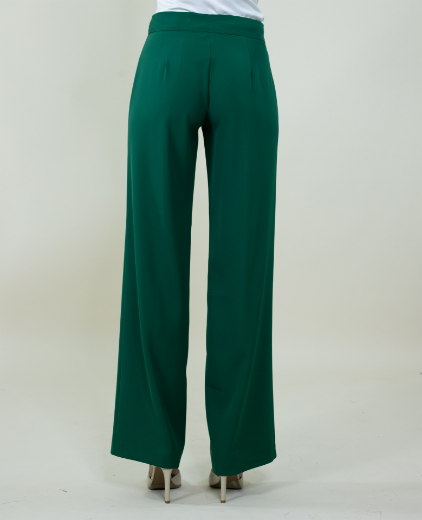 Immagine di Pantalone largo in cady con zip colore verde