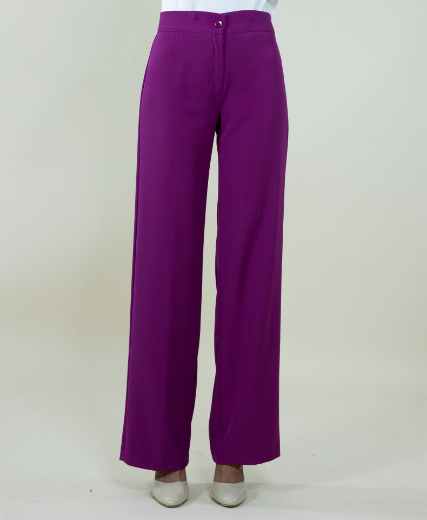 Immagine di Pantalone largo in cady con zip colore rubino