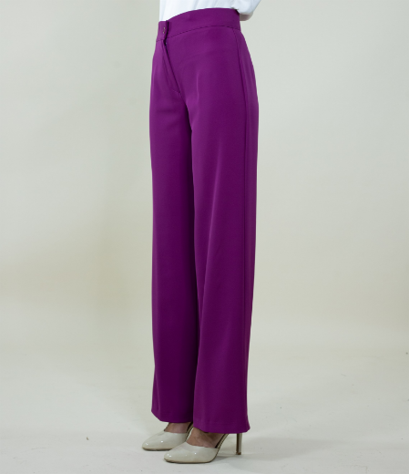 Immagine di Pantalone largo in cady con zip colore rubino