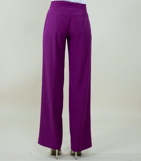 Immagine di Pantalone largo in cady con zip colore rubino