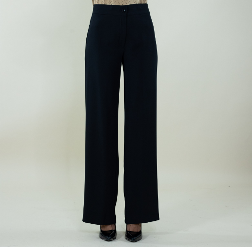 Immagine di Pantalone largo in cady con zip colore nero
