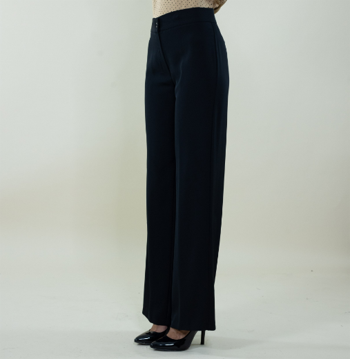 Immagine di Pantalone largo in cady con zip colore nero