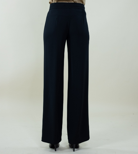 Immagine di Pantalone largo in cady con zip colore nero