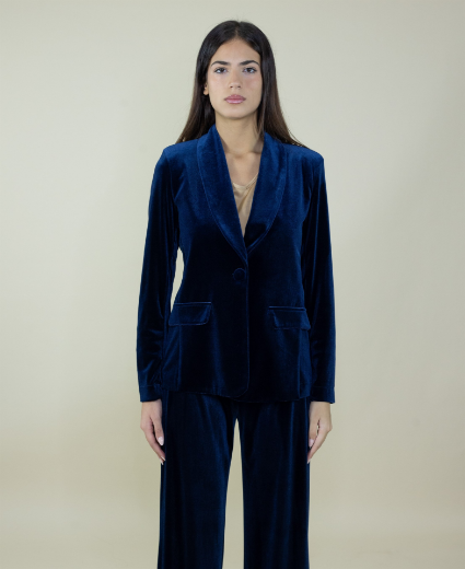 Immagine di Giacca velluto collo smoking colore blu