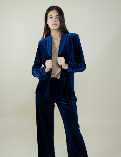 Immagine di Giacca velluto collo smoking colore blu