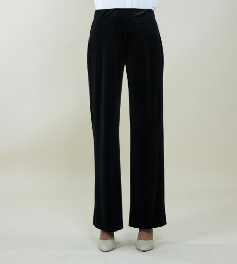 Immagine di Pantalone in velluto con cinto con elastico colore nero