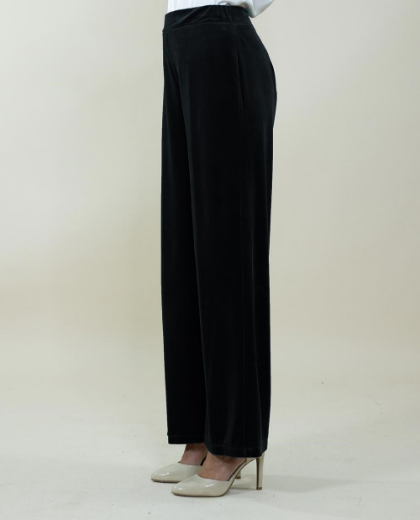 Immagine di Pantalone in velluto con cinto con elastico colore nero