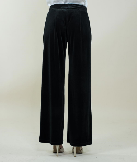 Immagine di Pantalone in velluto con cinto con elastico colore nero