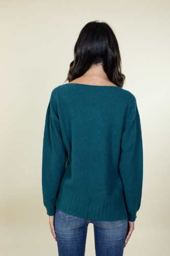 Maglia scatola con pois in rilievo colore verde