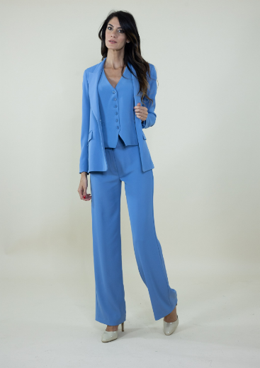 Immagine di Gilet in cady con bottoncini colore pervinca