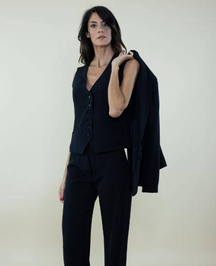 Immagine di Gilet in cady con bottoncini colore nero