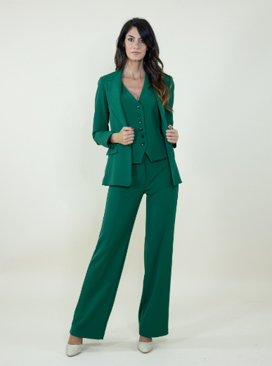 Immagine di Gilet in cady con bottoncini colore verde
