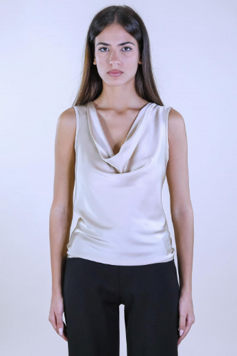 Immagine di TOP RASO COLLO PELLICANO E ACCESSORIO
