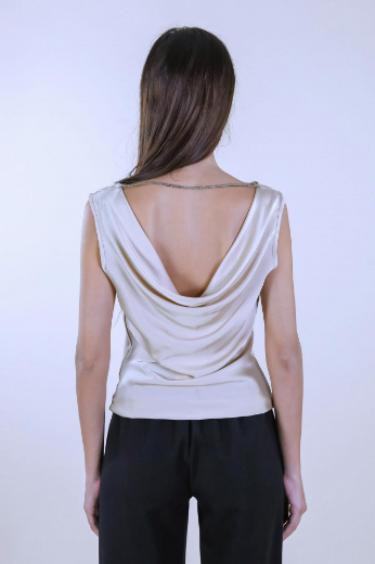 Immagine di TOP RASO COLLO PELLICANO E ACCESSORIO