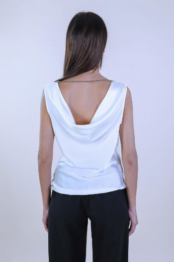 Immagine di TOP RASO COLLO PELLICANO E ACCESSORIO