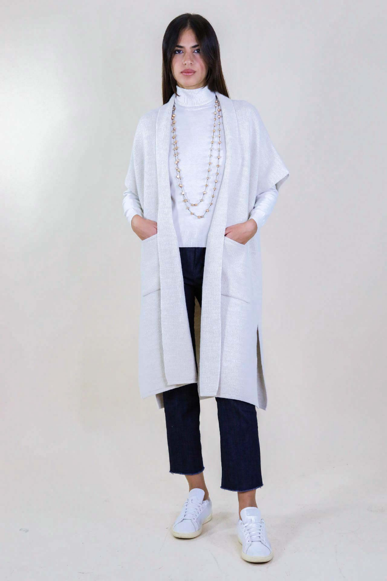Immagine di GILET LUNGO CON SPACCHI E TASCHE