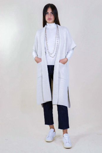 Immagine di GILET LUNGO CON SPACCHI E TASCHE