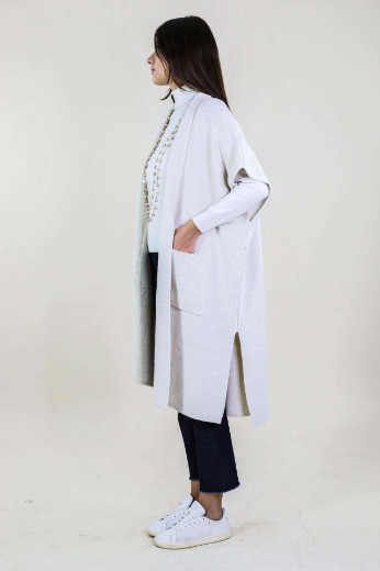 Immagine di GILET LUNGO CON SPACCHI E TASCHE