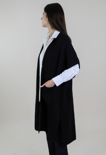Immagine di GILET LUNGO CON SPACCHI E TASCHE