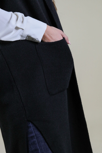 Immagine di GILET LUNGO CON SPACCHI E TASCHE