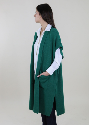 Immagine di GILET LUNGO CON SPACCHI E TASCHE