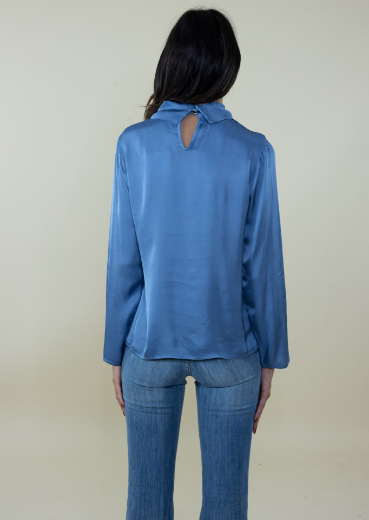 Immagine di BLUSA RASO CON COLLO ALTO  CON POLSO