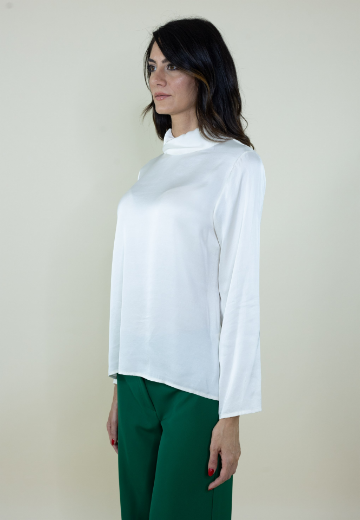 Immagine di BLUSA RASO CON COLLO ALTO  CON POLSO
