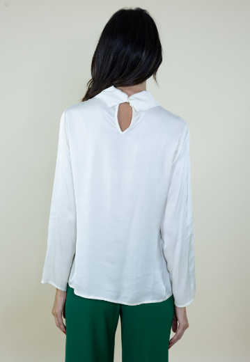 Immagine di BLUSA RASO CON COLLO ALTO  CON POLSO