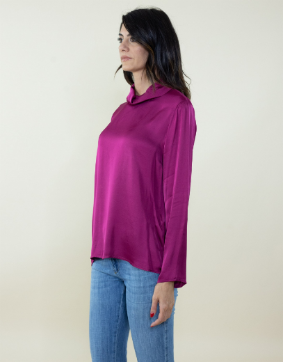 Immagine di BLUSA RASO CON COLLO ALTO  CON POLSO