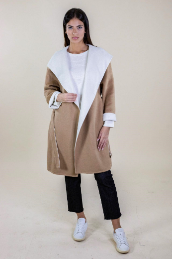 Immagine di CAPPOTTO BICOLORE CON CAPPUCCIO